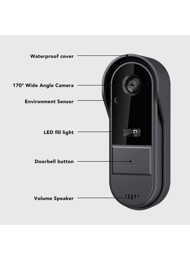 4.3" Wireless WiFi Video Doorbell with IPS Screen, Night Vision, 2-Way Audio, 128GB TF Card Support, 12-Language Intercom, Private 4G Security, Easy DIY Setup, Long Battery Life & Weatherproof – Smart Home Protection