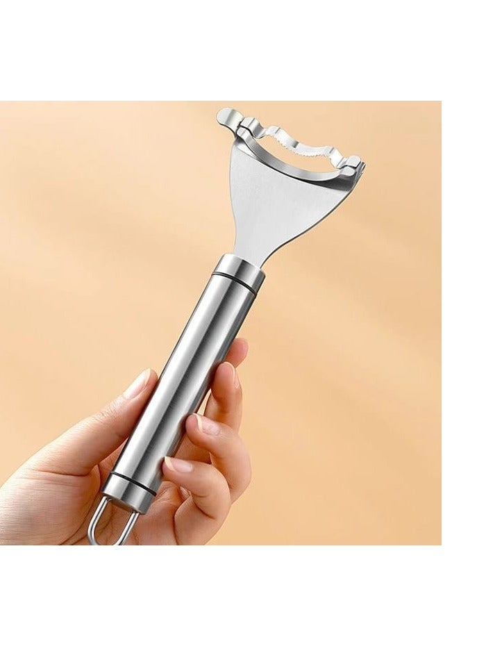BAIG Stainless Steel Corn Planer Corn Cob Stripper Tool with Ergonomic Handle Portable Serrated Corn Stripper Thresher Kitchen Gadget - Image 1