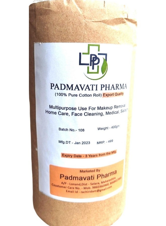 Padmavati Absorbent Cotton Roll 400 gm For Cotton Pads For Face pure absorbent Cotton roll - Image 1
