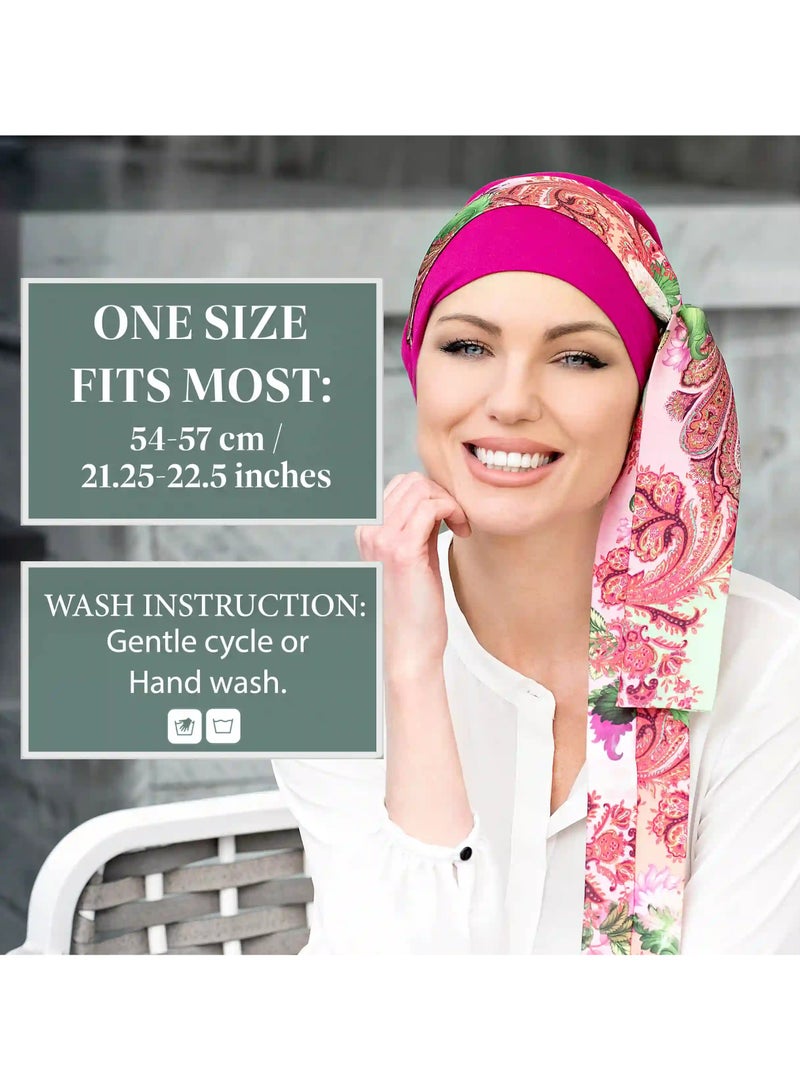 Rung Yanna Purple Royal Fuchsia Silk Scarf for Ladies - Image 4
