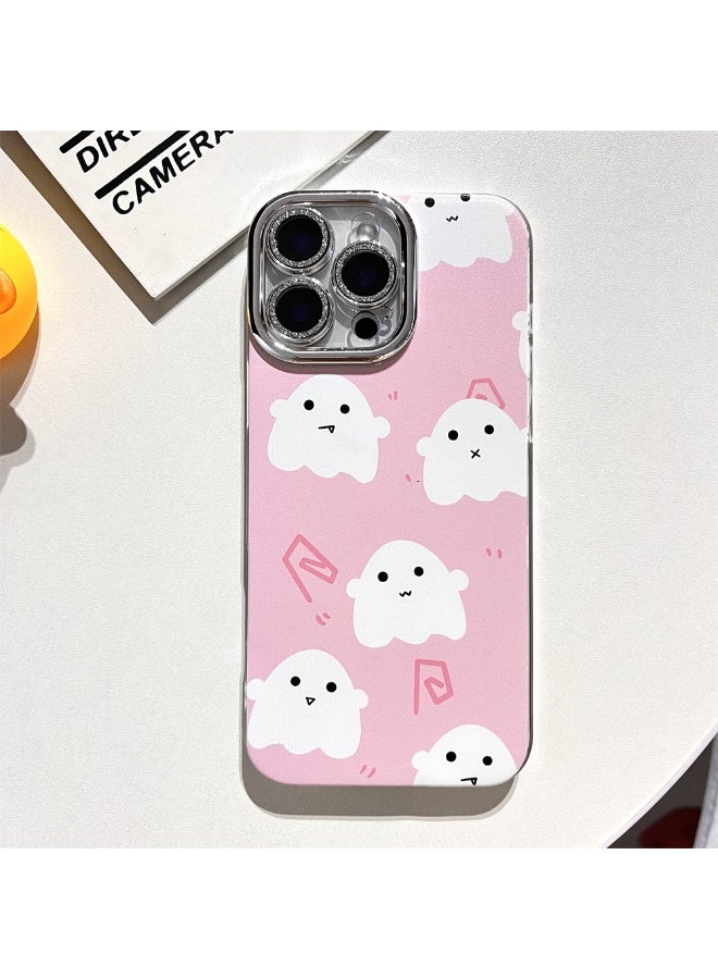NIBEMINENT Cute Pink Ghost Protective TPU Case Cover For iPhone 14 Plus Clear - Image 1