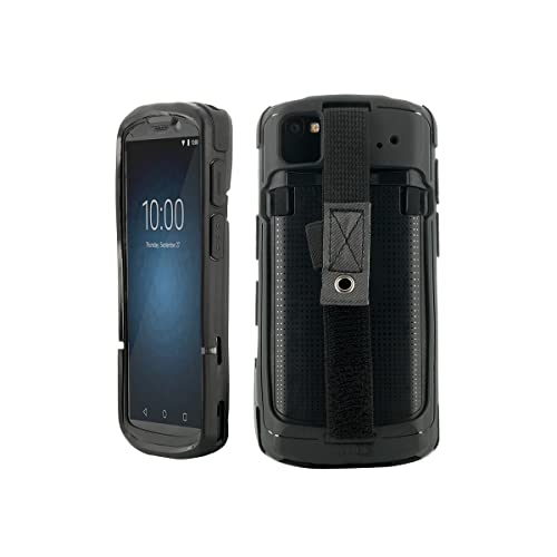 MOBILIS Rugged Case for Zebra TC53 TC58 with Handstrap Military Grade Shockproof Protective Cover for TC53TC58 Mobile Computer Compatible with Charging Accessories Recycled Materials Black - Image 1