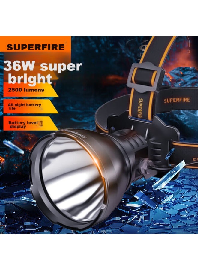 Supfire Rt70 Headlamp, Long Battery Life, High Brightness, For Beach Combing And Night Fishing, High-power Waterproof Work Light, Head-mounted Flashlight - Image 1
