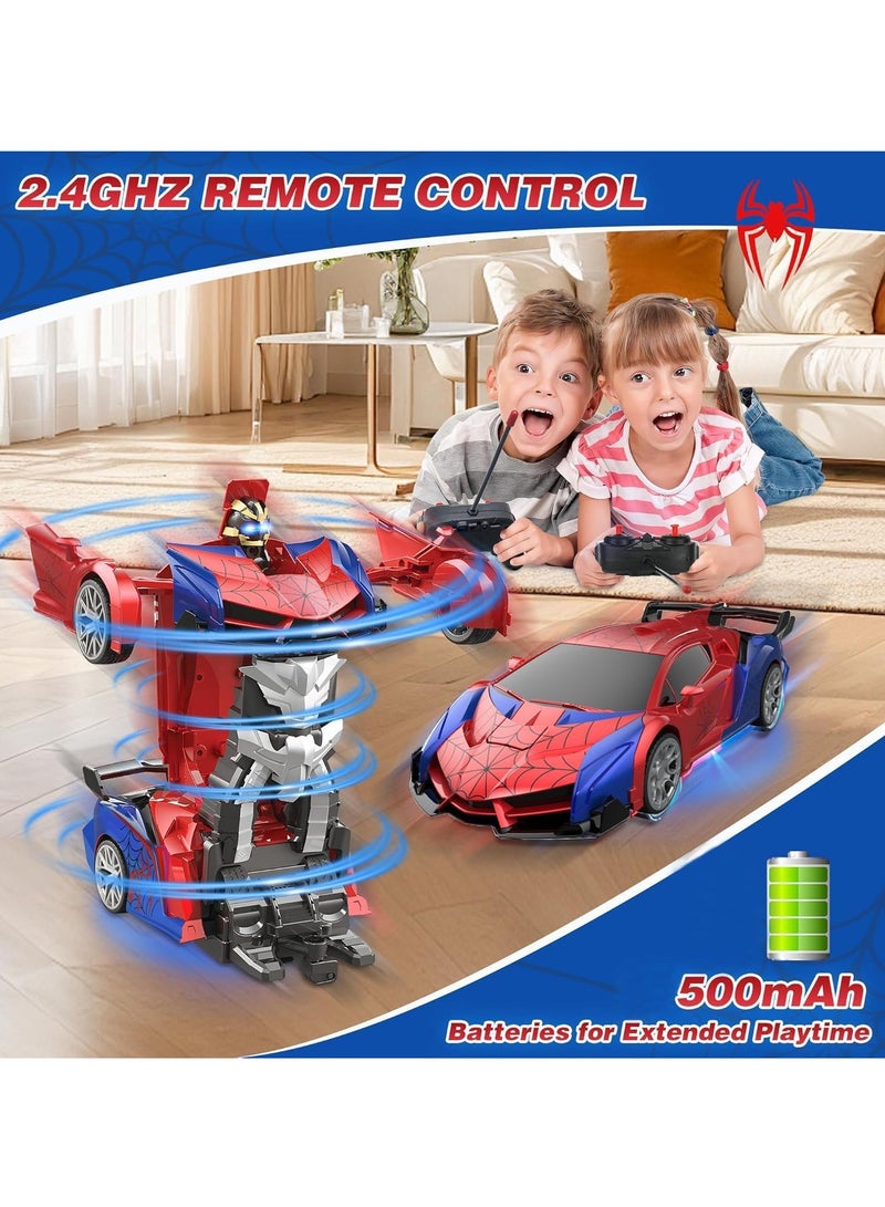 Y&D Spider Transform RC Cars Toys with Eye & Underbody Lights, 2.4GHz Remote Control Car One-Button Deformation, Fast 360°Rotation Robot Toys Birthday Gifts for 3~12 Year Old Boys - Image 4