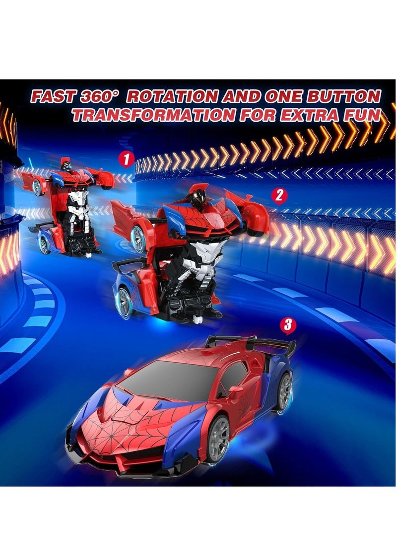 Bluejw Spider Transform RC Cars Toys with Eye & Underbody Lights, 2.4GHz Remote Control Car One-Button Deformation, Fast 360°Rotation Robot Toys Birthday Gifts for 3~12 Year Old Boys - Image 2