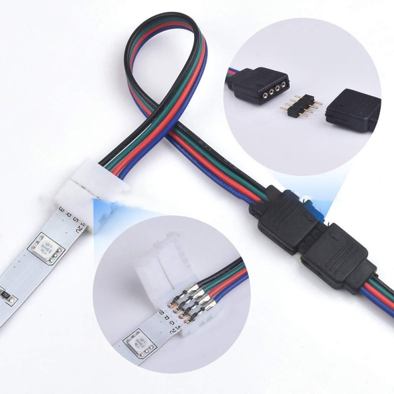95pcs 5050 RGB LED-Strip Connector Kit with T-Shaped L-Shaped Strip-Jumpers LED-Strip Accessory Light Wire Connection Terminal-Splice Tool - Image 5