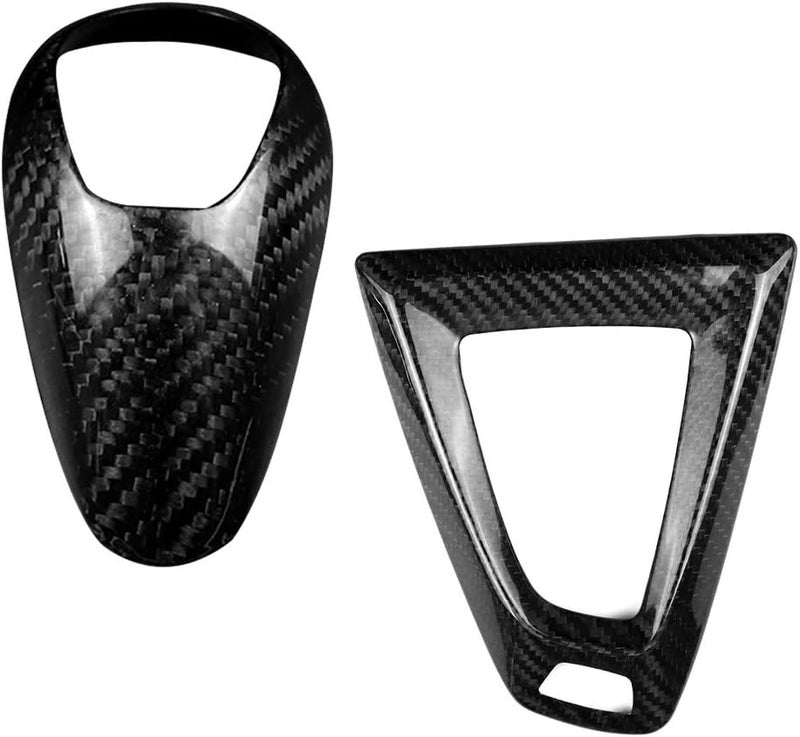 cheekyglo Car Ger Shift Kno Trim, Cron Film Ger Shift Kno Cover Trim Shift Lever Frame S Cron Fiber Cap Cover Fit for MWM2 F87 M3 F80 M4 F82 F83 M5 F10 F85 X5M F86 X6M F12 F13- - Image 1