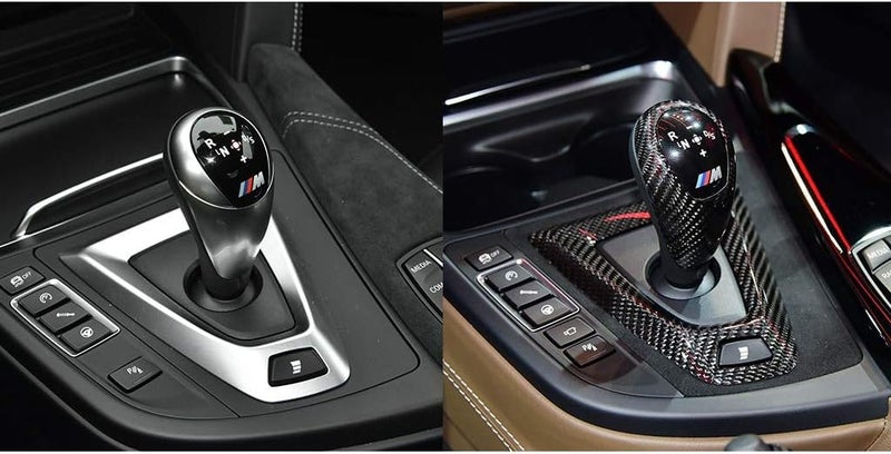 cheekyglo Car Ger Shift Kno Trim, Cron Film Ger Shift Kno Cover Trim Shift Lever Frame S Cron Fiber Cap Cover Fit for MWM2 F87 M3 F80 M4 F82 F83 M5 F10 F85 X5M F86 X6M F12 F13- - Image 3