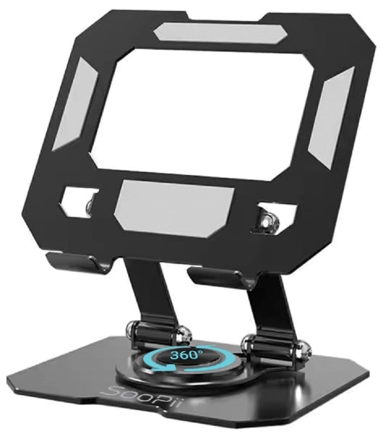 SOOPII Heavy-Duty Metal Tablet Stand Holder with 360° Rotating Base | Multi-Angle Adjustable | Sturdy & Universal Compatibility for All Tablets, iPad Pro 12.9/11/10.9/10.2, iPad Air & More - Image 1