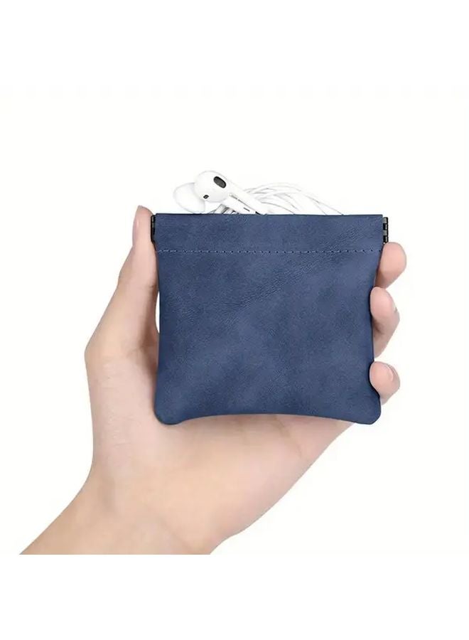 Blue Large Headphone Storage Bag Travel Case Charger Cable Organizer Pouch - Image 1
