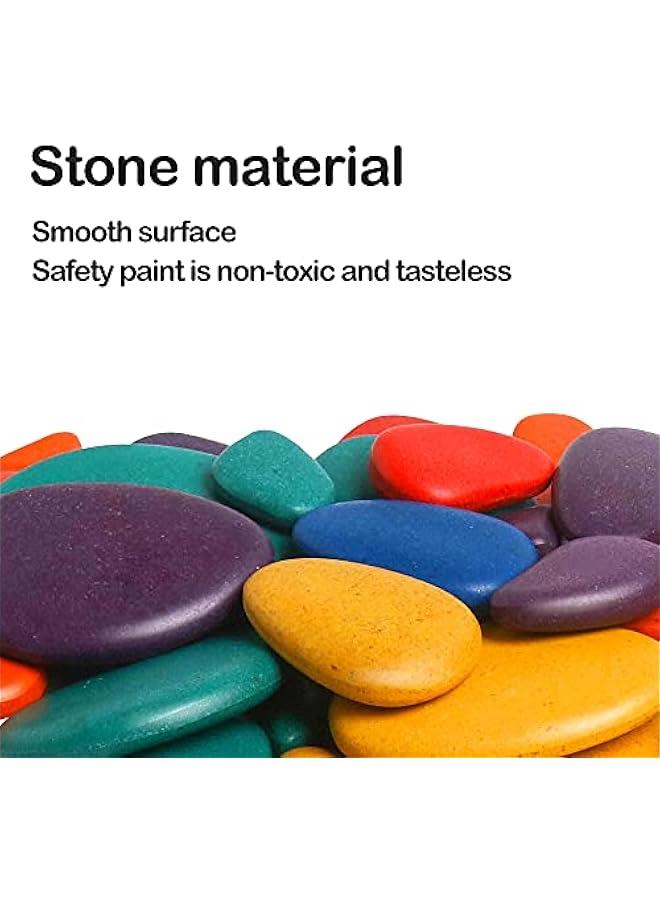 MIXDE 36Pcs Wooden Sorting Stacking Rocks Toys Colorful Balance Stones Game Montessori Jigsaw Puzzle with 30Pcs Cards Pebbles Building Blocks Set for Preschool Learning Gift for Kids Toddlers 3+ Year - Image 4