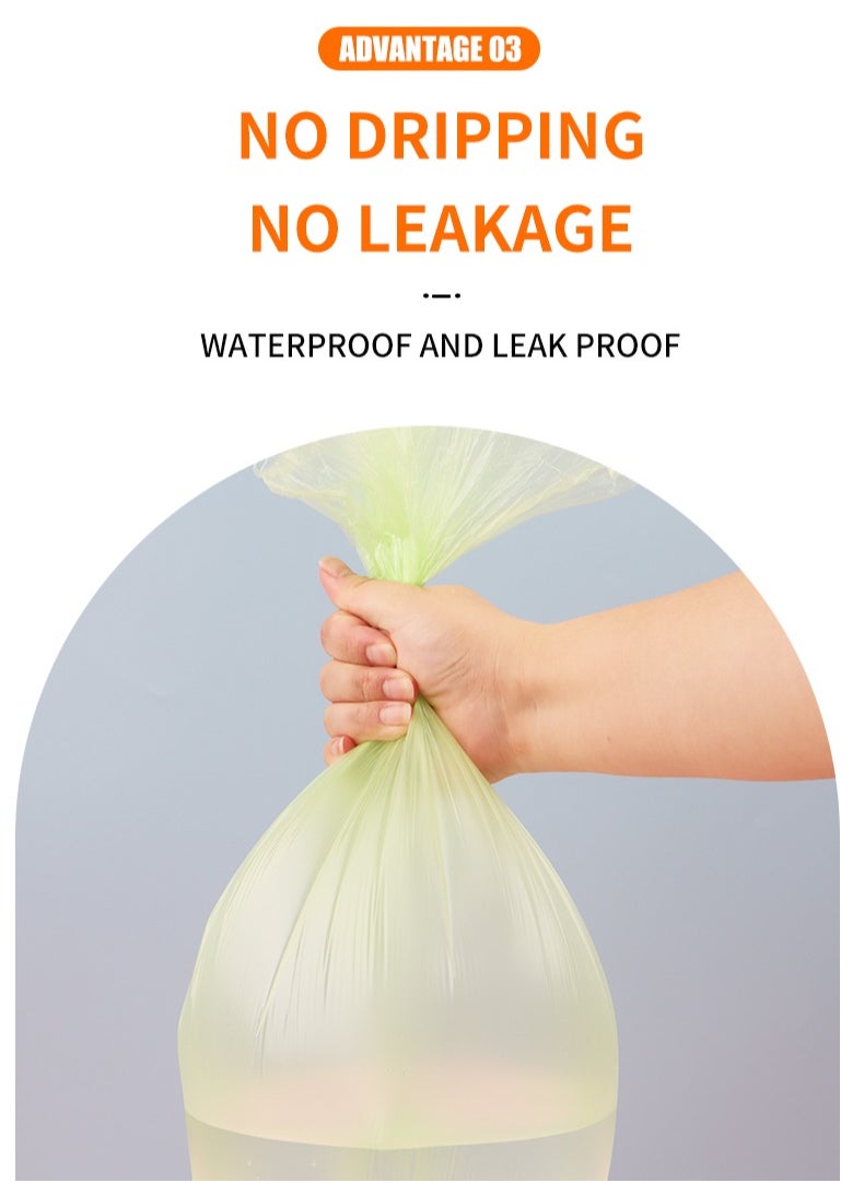 ShineShe Garbage Bags Biodegradable Compact Roll white 45x50cm (15pc x 4Rolls) 60 bags, Drawstring garbage bag  - Image 5