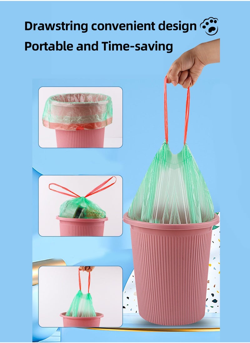 ShineShe Garbage Bags Biodegradable Compact Roll white 45x50cm (15pc x 4Rolls) 60 bags, Drawstring garbage bag  - Image 2