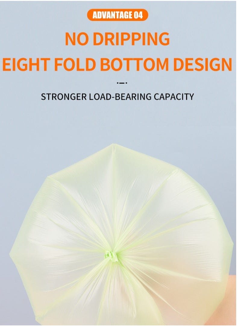 Garbage Bags Biodegradable Compact Roll white 45x50cm (15pc x 4Rolls) 60 bags, Drawstring garbage bag