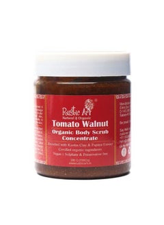 Rustic Art Tomato Walnut Body Scrub Organic Concentrate | For Soft, Supple & Glowing Skin | Removes Tan, Ingrown Hair & Dead Skin | Foaming Scrub | For Women & Men | (200G)  - Image 1
