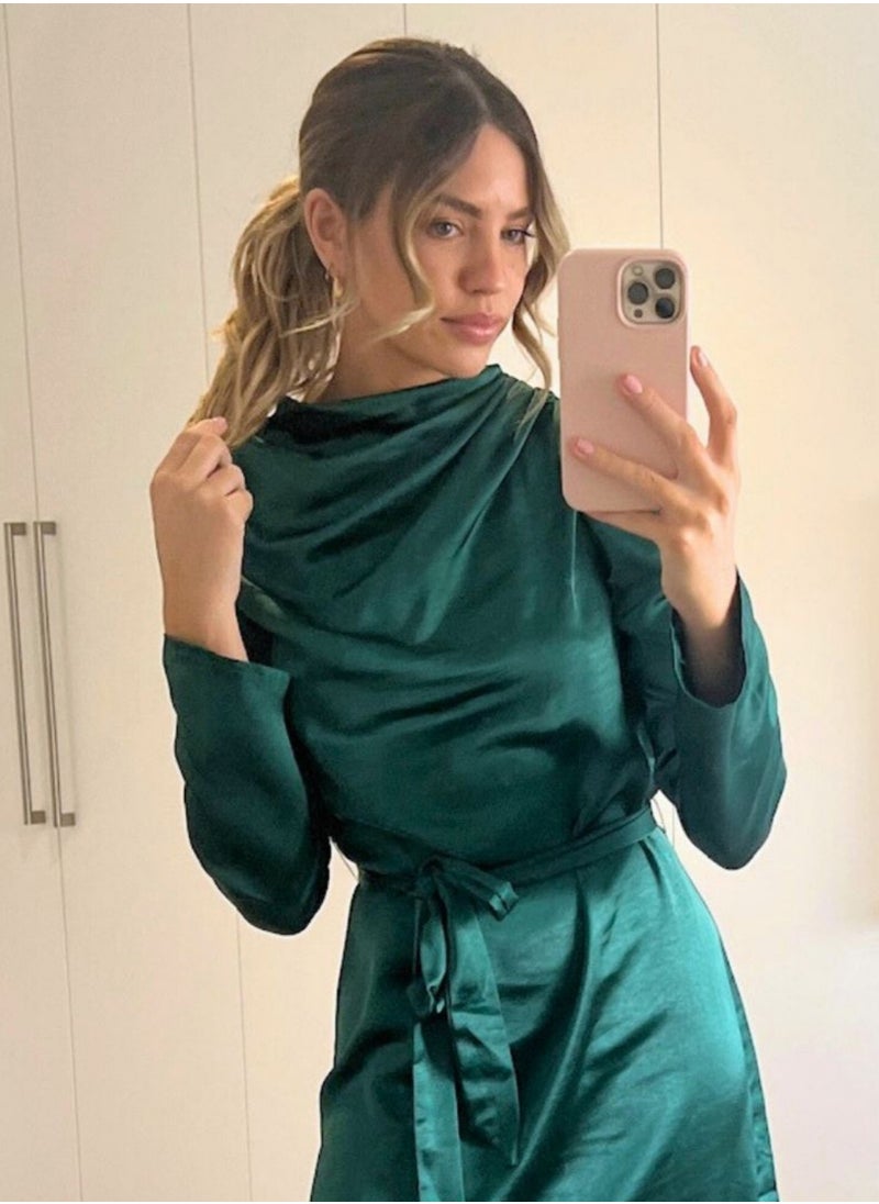 Style Cheat Hayden Drape Shoulder Detail Mini Dress  - Image 3