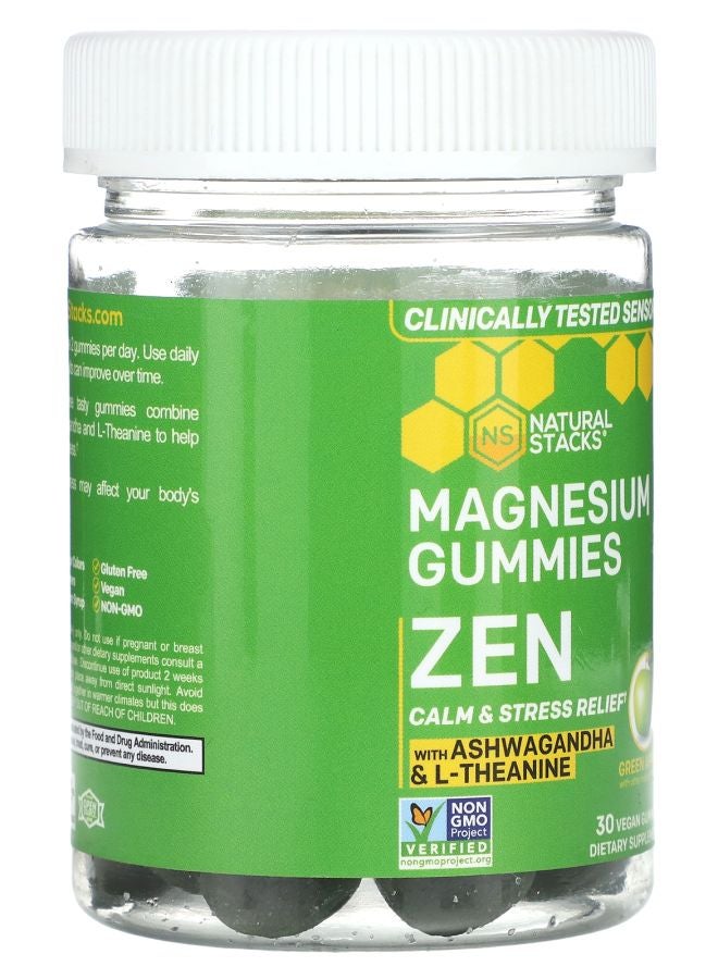 Natural Stacks Magnesium Gummies Zen Green Apple 30 Vegan Gummies - Image 2