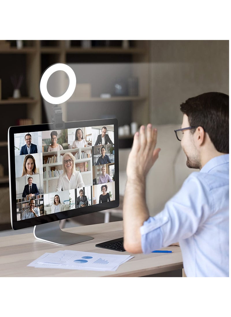 Generic - LED Ring Light for Live Streaming, YouTube Video, Photography & Makeup, Dimmable Desk Ring Light with Tripod & Phone Holder, 3 Light Modes and 10 Brightness Levels (5 inch) - Image 1