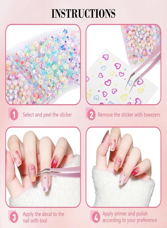 Mayklen Flower Nail Stickers for Nail Art - 30 Sheets, Decals Colorful Stick On Nails Art Stickers for Nails Extension Floral Decoration Sticker for Weddings, Party, Birthdays - Image 5