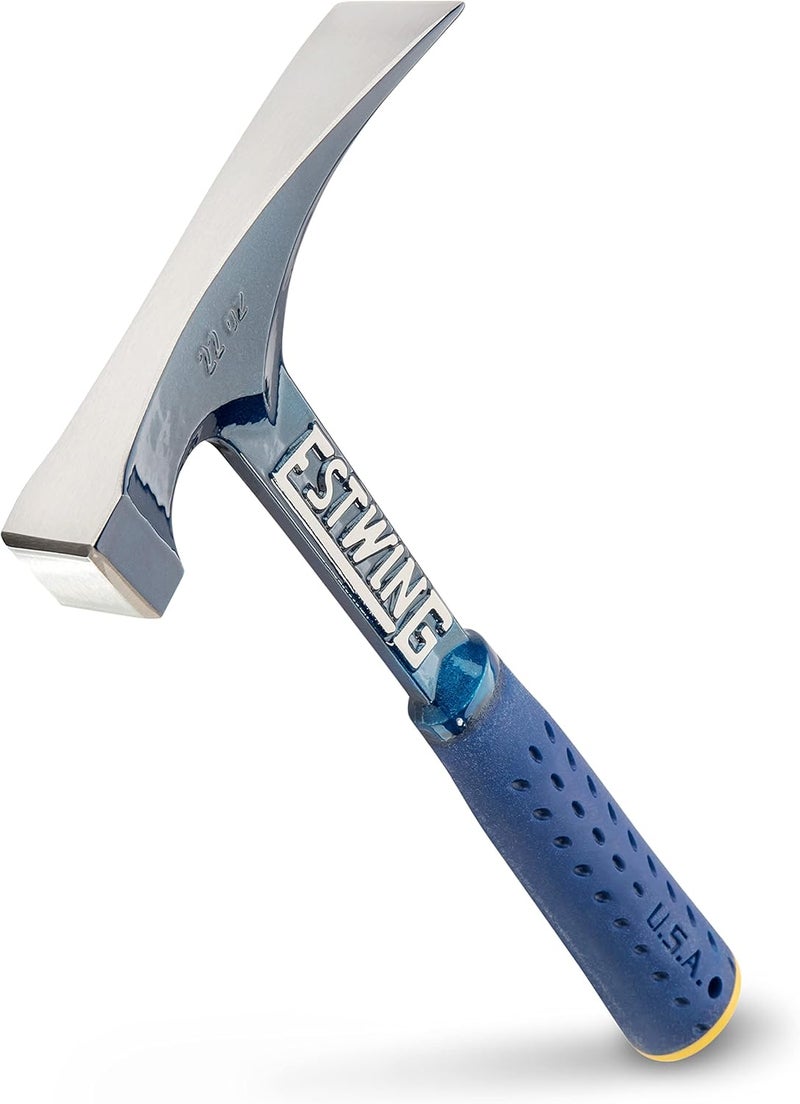 Estwing Bricklayer's/Mason's Hammer - 22 oz Masonry Tool with Forged Steel Construction & Shock Reduction Grip - E6-22BLC - Image 1