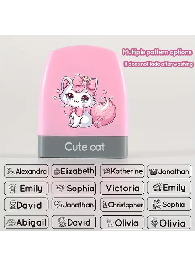 Personalized Pink Cartoon Name Stamp Waterproof Fast Drying Ink Back To School Gift - Image 4