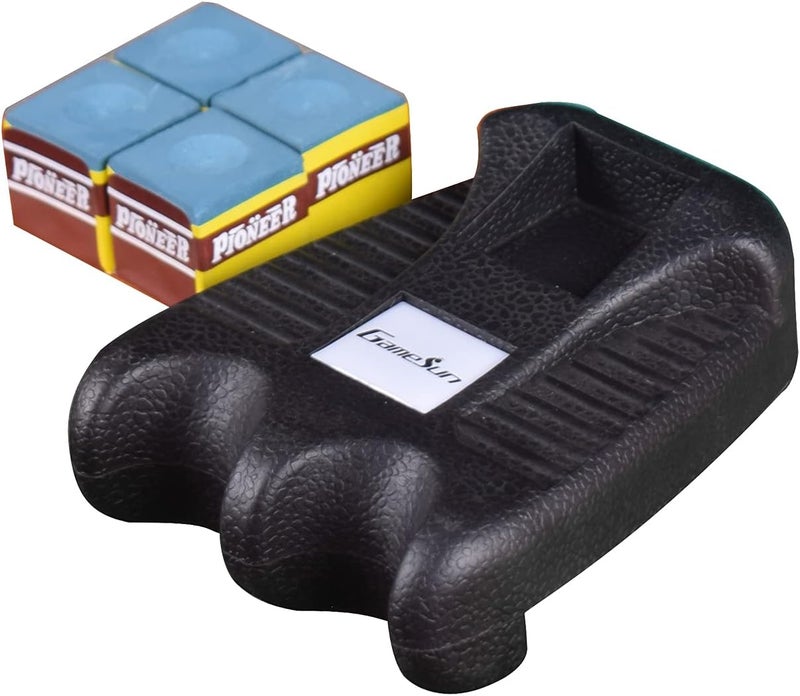 GAMESUN 2 Holes Cue Holder, weighted pool cue holder with 4pcs chalks, cue sticks holder - Image 1
