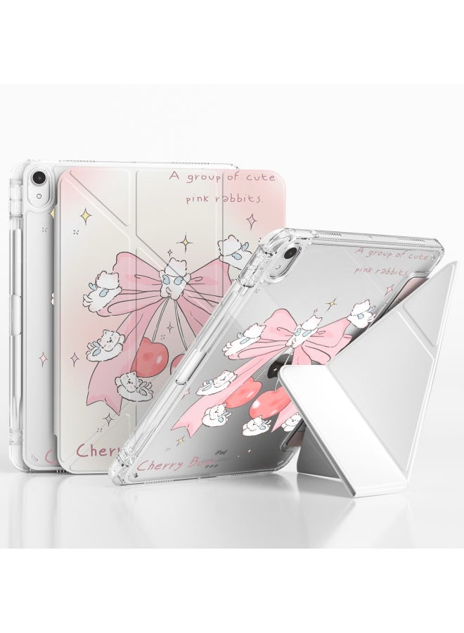 Rbp Compatible With  Ipad 11/10th Gen 11-inch Tablet, 3-year Foldable Protective Case, High Transparency Acrylic, Air Cushion For Anti-bending, Shockproof, Multi-angle With Pen Holder - Sweet Pink Rabbit - Image 2