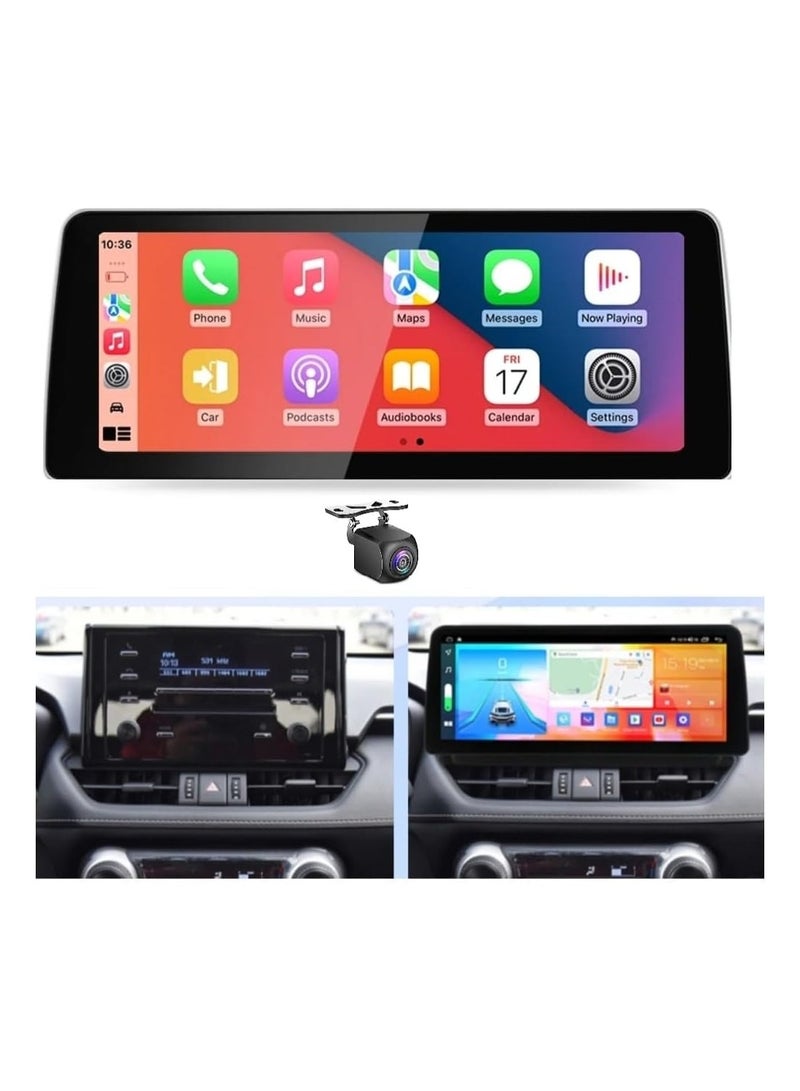 Raymos 12.3 inch Toyota RAV4 Car Stereo Toyota RAV4 2018–2023  Android Screen Support Apple Carplay Android Auto Wireless 4GB RAM Fast Interface included 4G Wifi USB QLED ( 1280x720 ) - Image 1