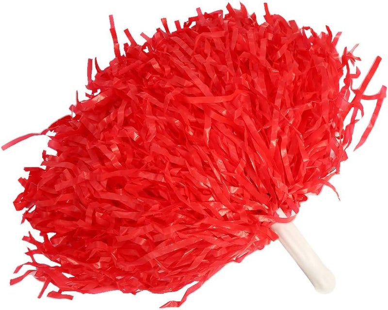 cheekyglo Cheer Pompoms, 2PCS Bright Color Cheerleading Pom Bright for Kindergarten Children Activities Like Sports Meeting Stadium Party Holiday Celebration Stage Performance(Red) - Image 2