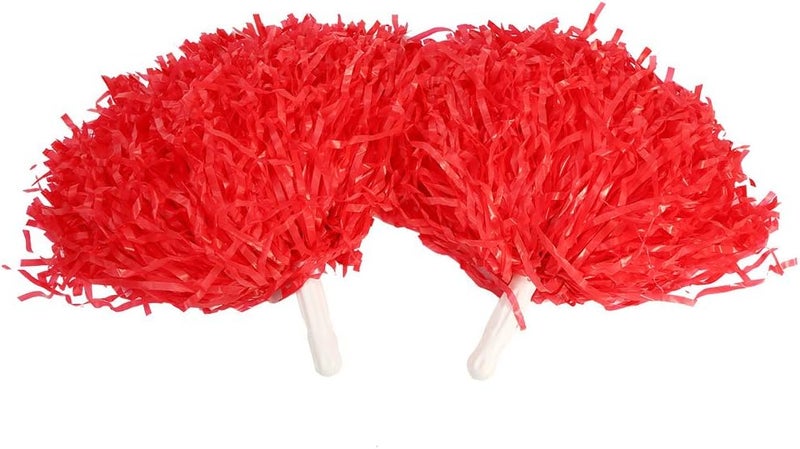 cheekyglo Cheer Pompoms, 2PCS Bright Color Cheerleading Pom Bright for Kindergarten Children Activities Like Sports Meeting Stadium Party Holiday Celebration Stage Performance(Red) - Image 3