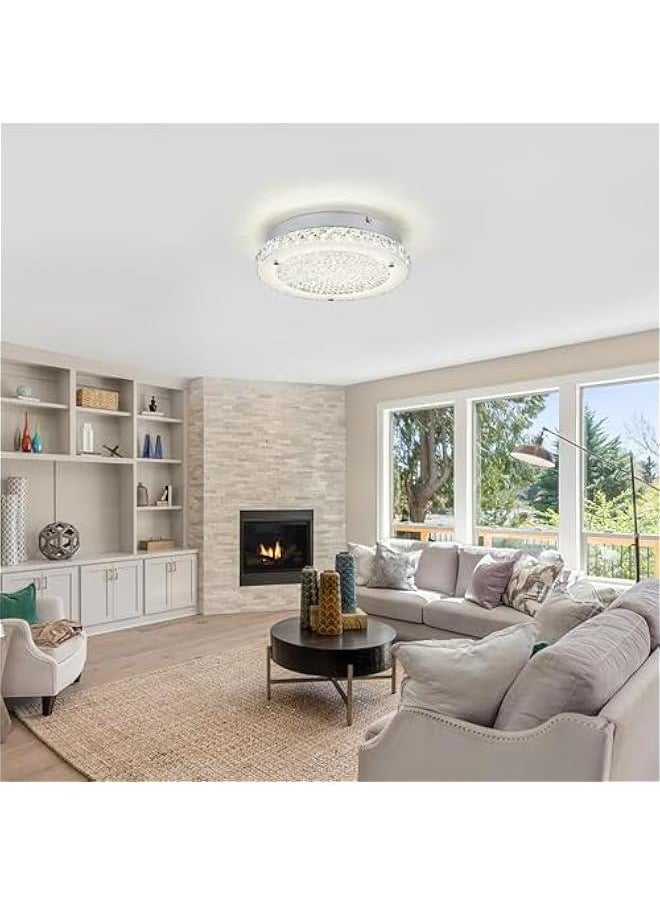 Arabest LED Crystal Flush Mount Ceiling Light Fixture for Living Room Dining Room Hallway Modern Kitchen Lighting Fixtures.  - Image 4