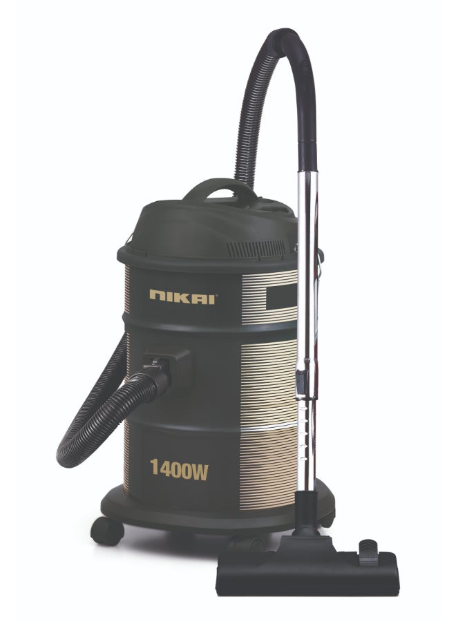 NIKAI 17 Liter Drum Vacuum Cleaner, Blower Function, Low-Noise Level, Dust Full Indicator, Metal Telescopic Tube 17 L 1400 W NVC990TX Black - Image 1