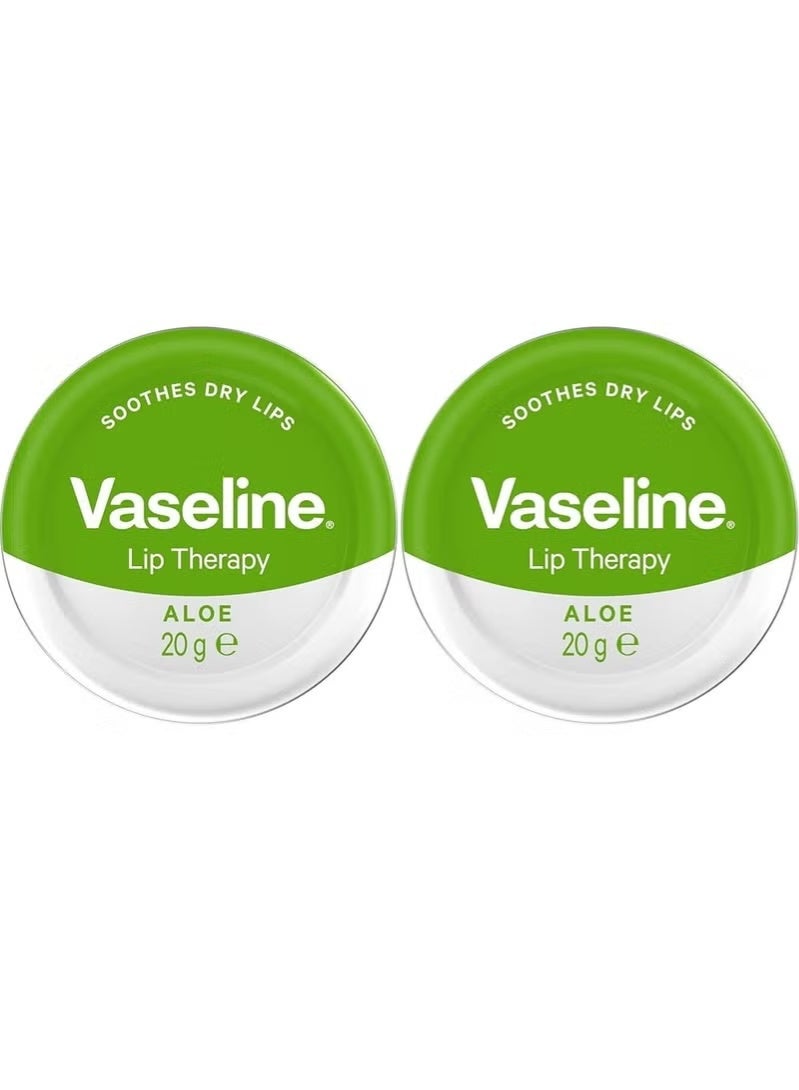 Vaseline Pack Of 2 Vaseline Lip Therapy Aloe Vera 20 gm - Image 1
