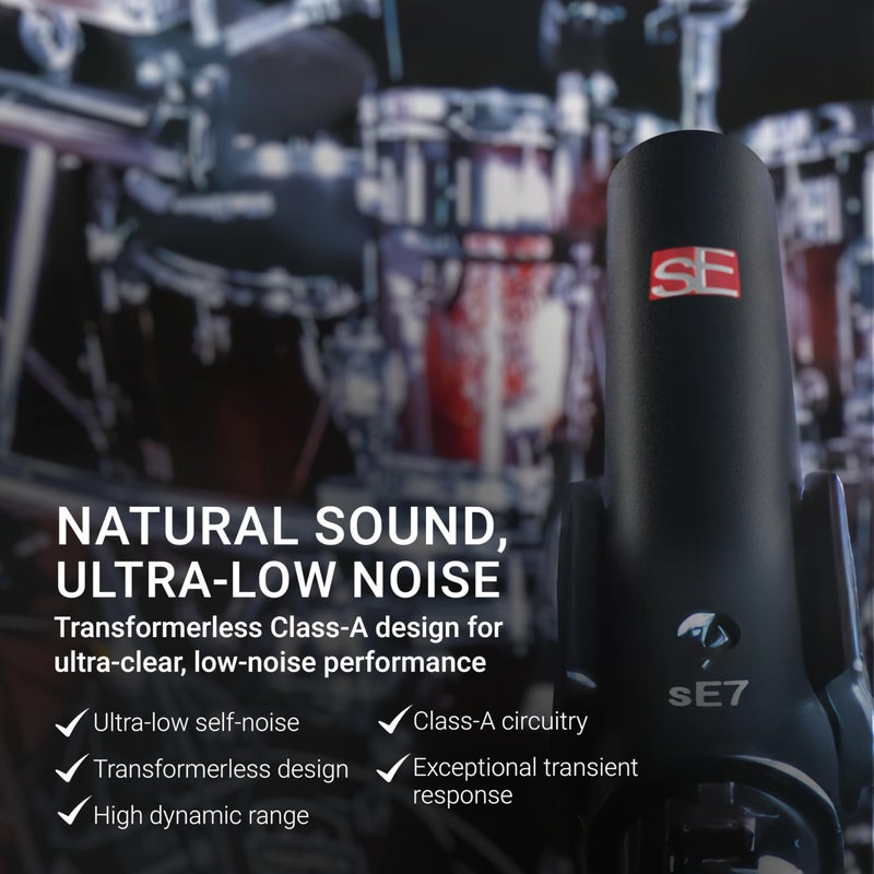 SE ELECTRONICS - sE7 Small Diaphragm Cardioid Condenser Microphone with Clip - Image 2
