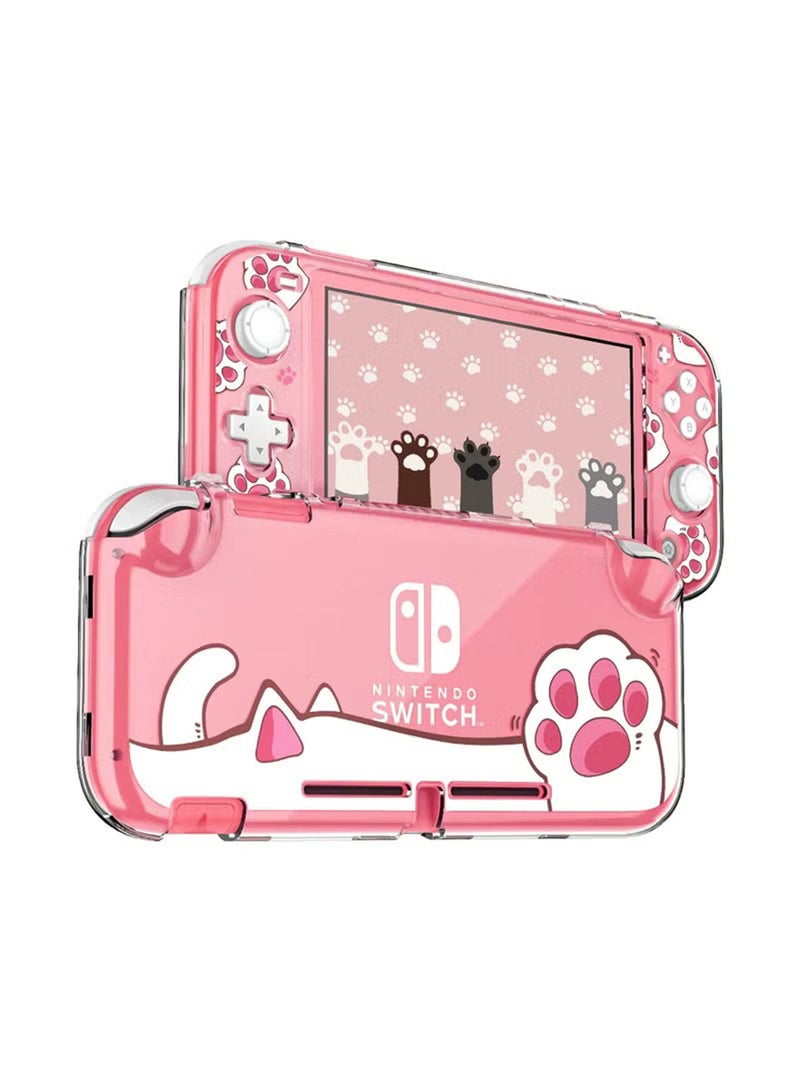 Protective Case for Switch Lite Clear Hard PC Case Cover Split Design Shockproof Generici Scratch Shell Accessories for Switch Lite and Joycon Controller Cute Pink Cat Paw - Image 1