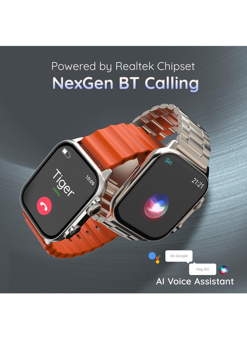Pebble Astra 1.96" AMOLED Smartwatch for Men and Women, Always On Display, Bluetooth Calling, Voice Assistant, Heart Rate Monitoring, SpO2, Multi-Sports Modes, Wildfire Orange  - Image 4