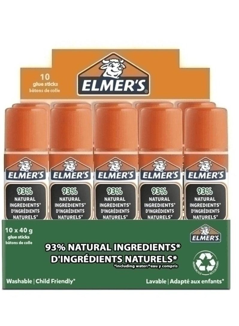 Elmer White Glue Stick 40gram Content Pack Of 10 - Image 1