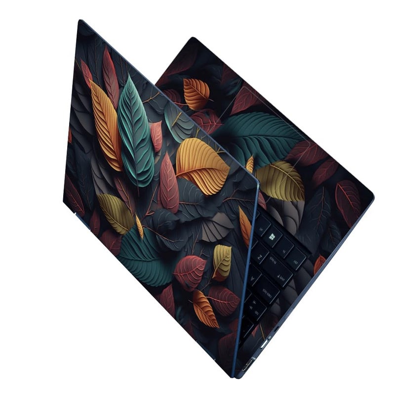 WALLTON - Colorful Leaves Generative HD Quality Vinyl Laptop Skin Decal/Sticker Protector, Fits Dell, Hp, Lenovo, Toshiba, Acer, ASUS and for All Models Up to 11.6" - 15.6" Inch, Pack of 1 - Image 2