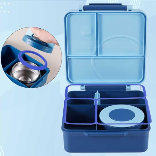 PEUTIER 2 Set Lid Seal Gasket, Exact Fit Replacement Part For Kids Bento Lunch Box With Insulated Food Container Sealing Ring for Bento Box Premium Silicone Seal Replacement Accessories (Blue) - Image 3