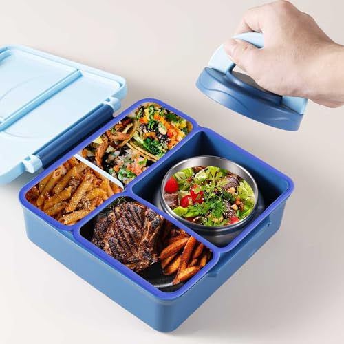 PEUTIER 2 Set Lid Seal Gasket, Exact Fit Replacement Part For Kids Bento Lunch Box With Insulated Food Container Sealing Ring for Bento Box Premium Silicone Seal Replacement Accessories (Blue) - Image 4