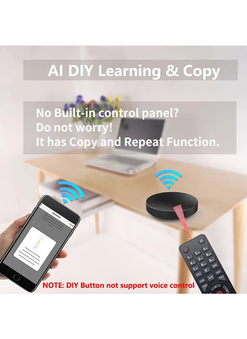 Smart Wifi Universal Smartphone Remote  –  IR (Infrared) and RF (Radio Frequency, covering RF315 and RF433) technologiesType-C Adapter for TV, AC, and Smart Devices, Compatible with Alexa and Google Home Siri Voice Control Infrared Remote Control