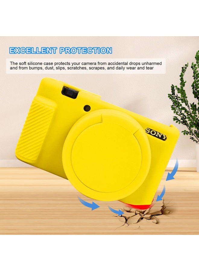 Easy Hood Camera Case for Sony ZV-1 Camera Removable Lens Cover,Anti-Scratch Silicone Soft Camera Case Compatible with Sony ZV-1 ZV1 Camera(Yellow) - Image 3