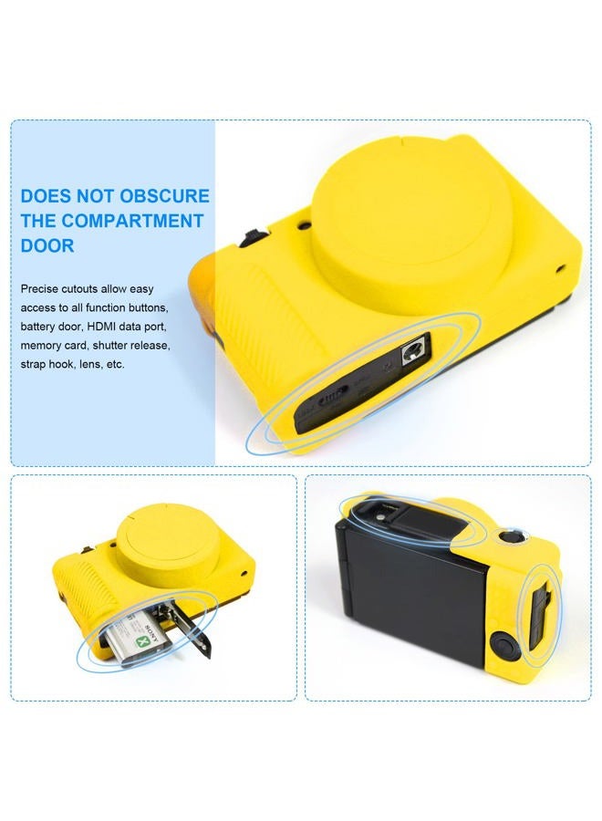 Easy Hood Camera Case for Sony ZV-1 Camera Removable Lens Cover,Anti-Scratch Silicone Soft Camera Case Compatible with Sony ZV-1 ZV1 Camera(Yellow) - Image 4