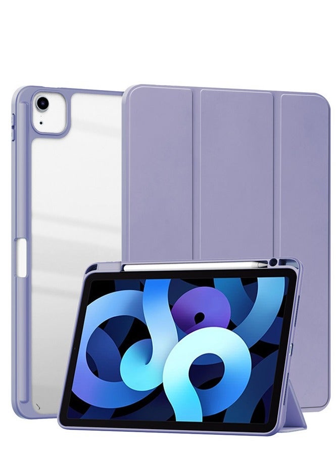 Case for iPad air 13 inch M2 2024/iPad air 13 inch M3 2025/iPad Pro 12.9-Inch (2022/2021/2020/2018) with Pencil Holder Lens protector, Clear Transparent Back Shell Slim Stand Shockproof Tablet Cover , Auto Wake/Sleep - Image 1