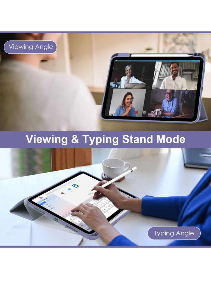 Case for iPad air 13 inch M2 2024/iPad air 13 inch M3 2025/iPad Pro 12.9-Inch (2022/2021/2020/2018) with Pencil Holder Lens protector, Clear Transparent Back Shell Slim Stand Shockproof Tablet Cover , Auto Wake/Sleep - Image 4