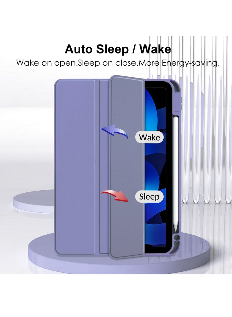 Case for iPad air 13 inch M2 2024/iPad air 13 inch M3 2025/iPad Pro 12.9-Inch (2022/2021/2020/2018) with Pencil Holder Lens protector, Clear Transparent Back Shell Slim Stand Shockproof Tablet Cover , Auto Wake/Sleep - Image 5