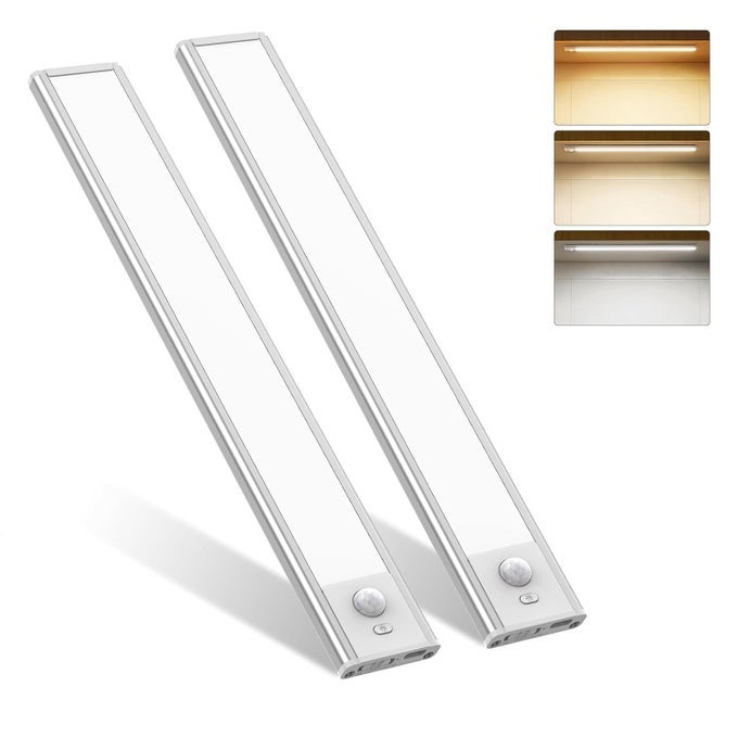 WIRELESS CABINET LIGHT RECHARGEABLE MOTION SENSOR CLOSET LIGHT WITH STEPLESS DIMMING ALUMINUM ALLOY CASING TOUCH CONTROL MAGNET UNDER COUNTER LIGHT WARM