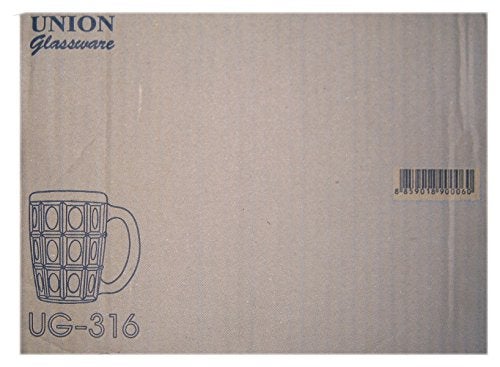 Union UG316 Durable Dishwasher Safe 395 ml 135 oz Glass Mug Pack of 6 - Image 2
