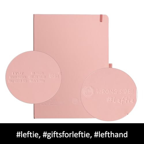 Urby Left Handed Journal w. Leather Cover. The Lefty Stuff Series. College Ruled Left Handed Notebooks, 200 Pages, 80GSM Premium Paper. US Half Letter Size. 8.25x5.5in. Light Pink - Image 5