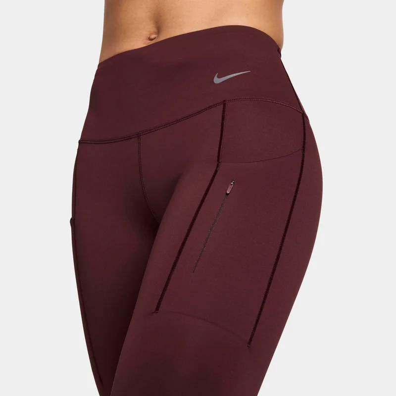 Nike burgundy Women's Go Firm-Support Mid-Rise Full-Length Leggings for Women | Best Price UAE